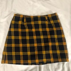 yellow plaid skirt